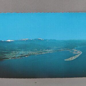 Vintage Postcard - Port Angeles Washington Aerial Picture - Ellis Postcard Co